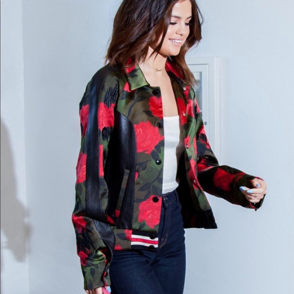 Coach Camo Rose Varsity Jacket With Raglan Sleeve - Picture 6 of 6